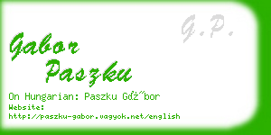 gabor paszku business card